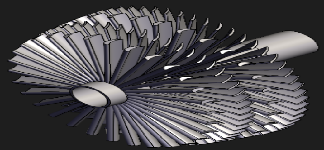 3D model of a gas turbine compressor